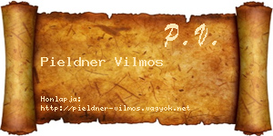 Pieldner Vilmos névjegykártya